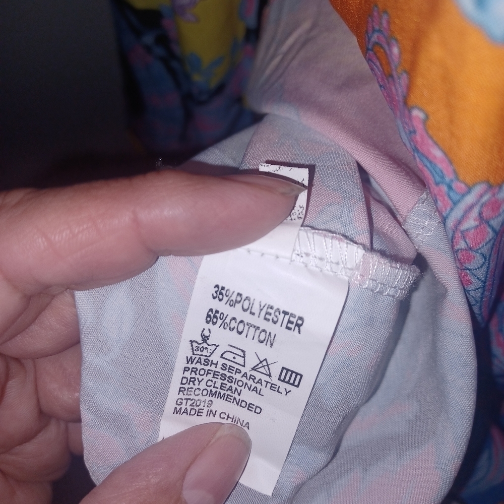 Colorful Button Down Dress Shirt- W Sz Small - Picture 3 of 7